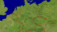 Deutschland Satellit + Grenzen 1280x720